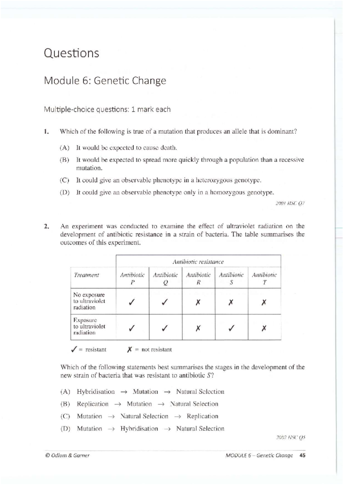 Strive Biology 12: Module 6 Genetic Change Questions & Answers - Studocu