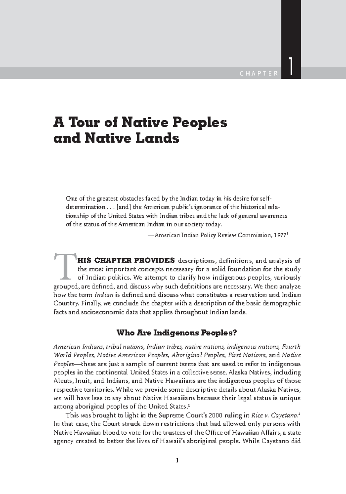 CHAPTER 1: A Tour of Native Peoples and Native Lands - Understanding ...