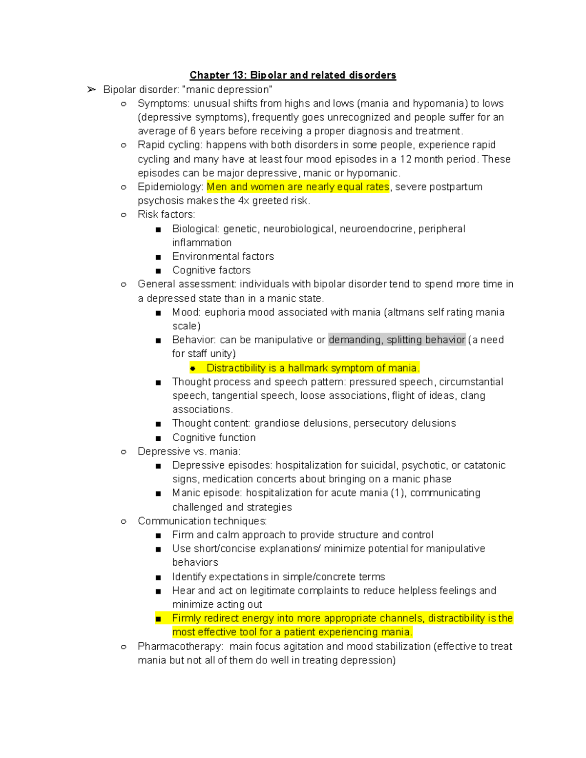 13,14,24 - Mental health lecture - Chapter 13: Bipolar and related ...