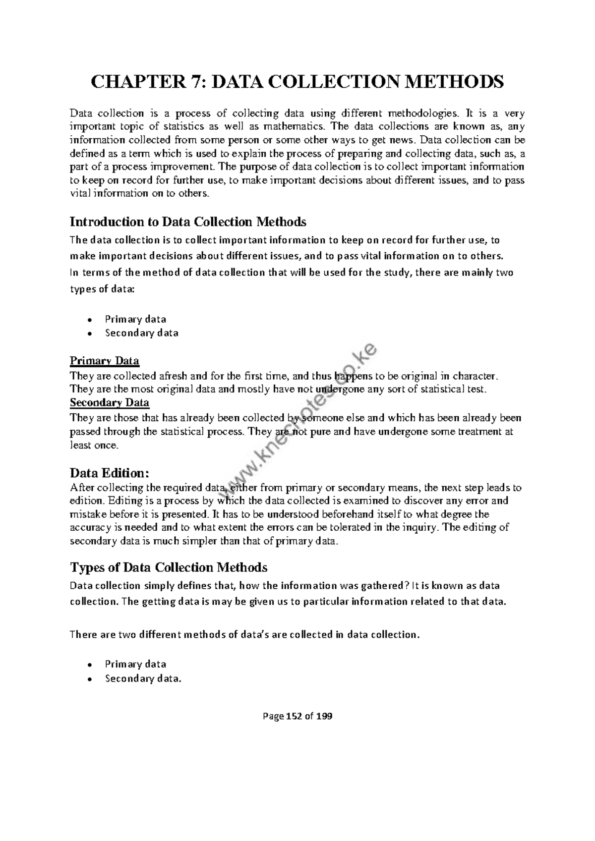 CHAPTER 7: DATA COLLECTION METHODS - Overview and Techniques - Studocu