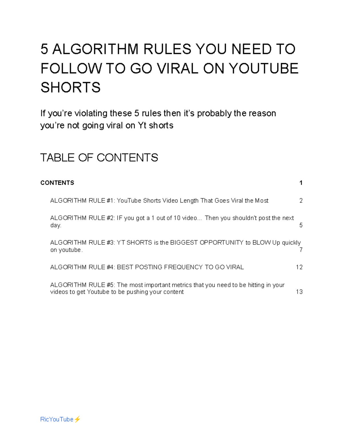 5 Algorithm Rules YOU NEED TO Follow TO GO Viral ON Youtube Shorts (1 ...