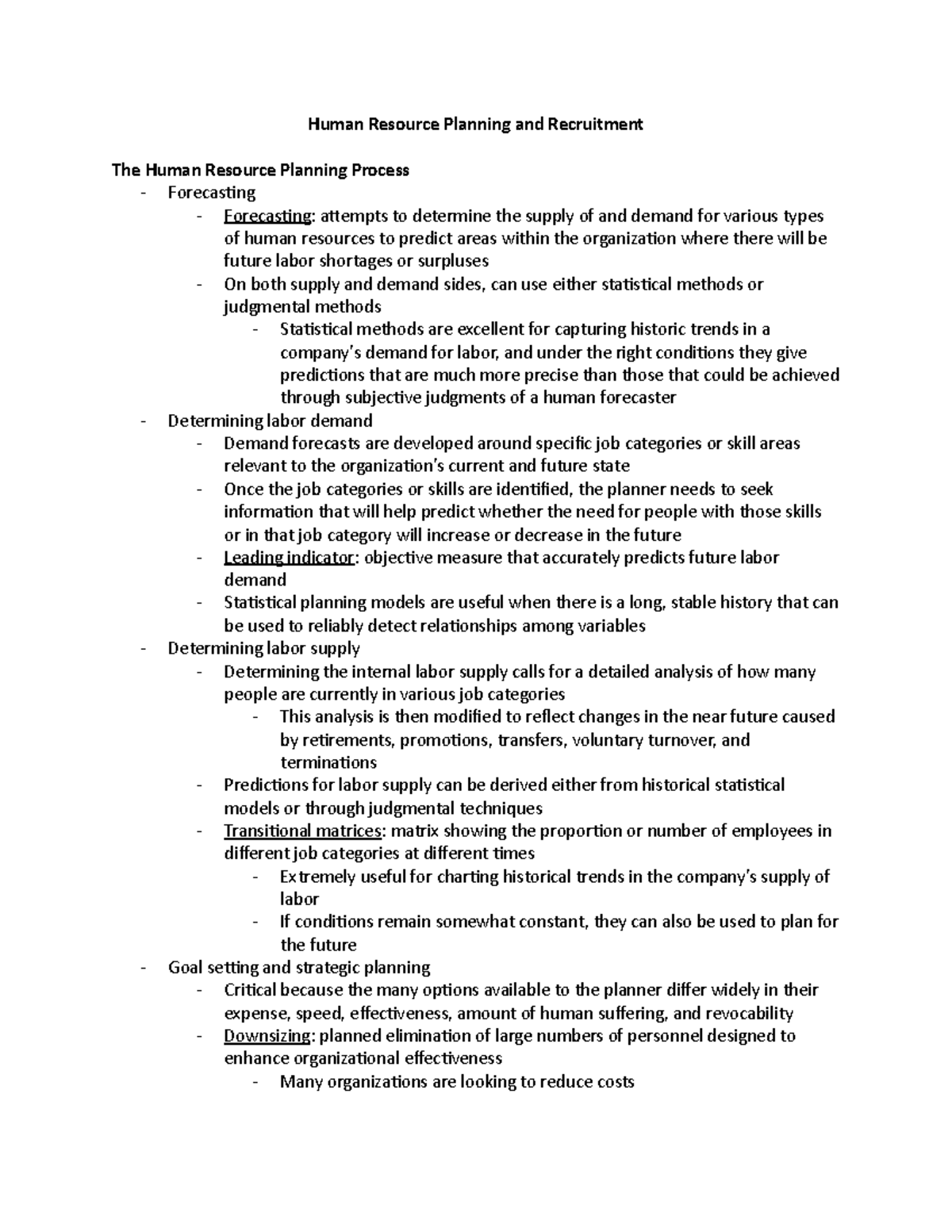 Human Resource Management Chapter 5 - Human Resource Planning and ...