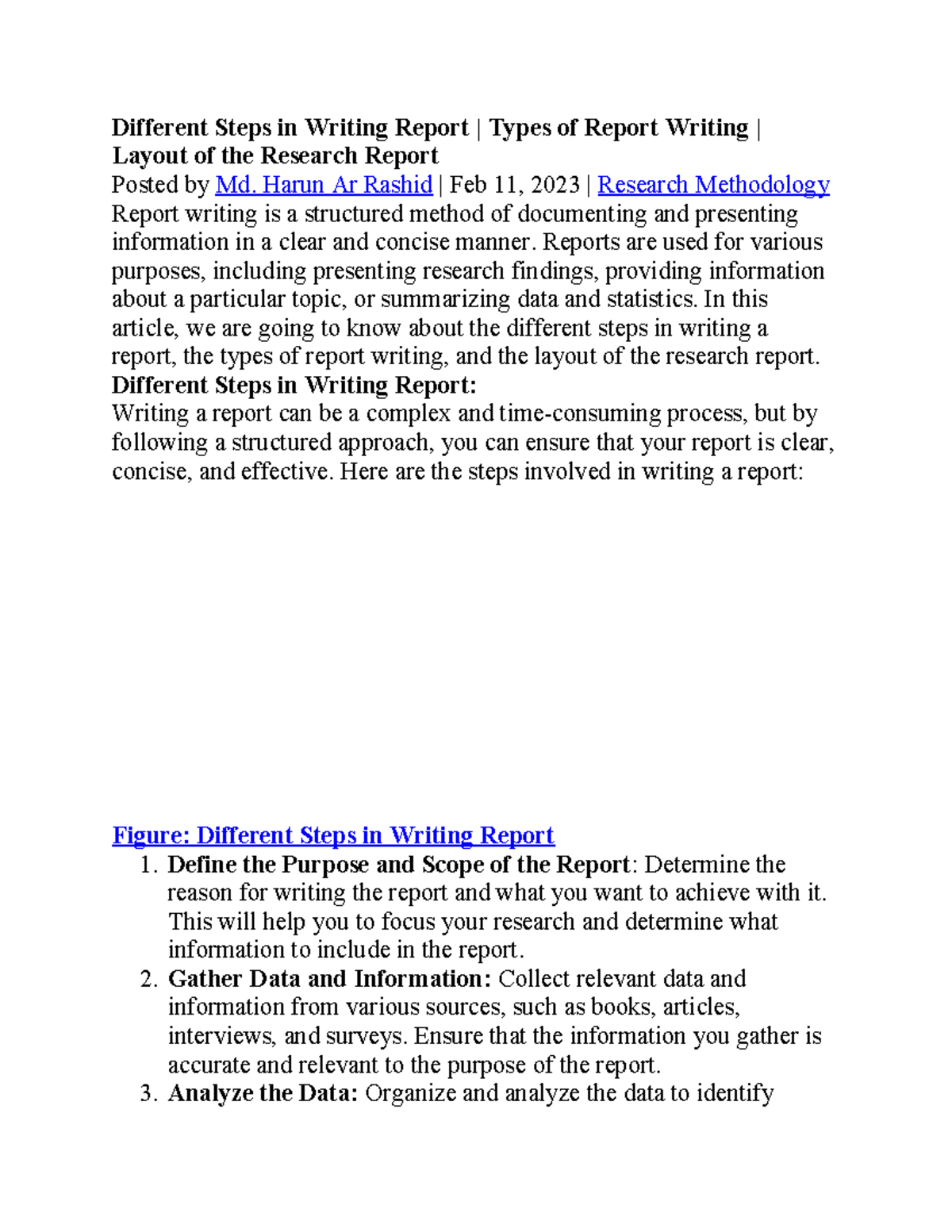 UNIT-6: Steps and Types of Report Writing in Research Methodology - Studocu