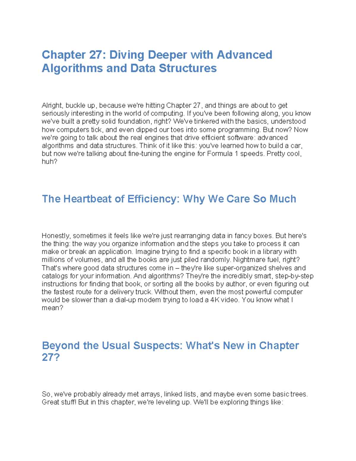 Chapter 27 Review: Advanced Algorithms & Data Structures in Computing ...