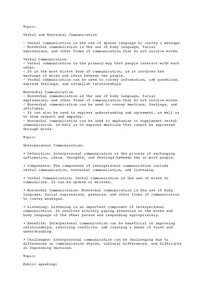 Communication - Study Notes & Assignments - Studocu