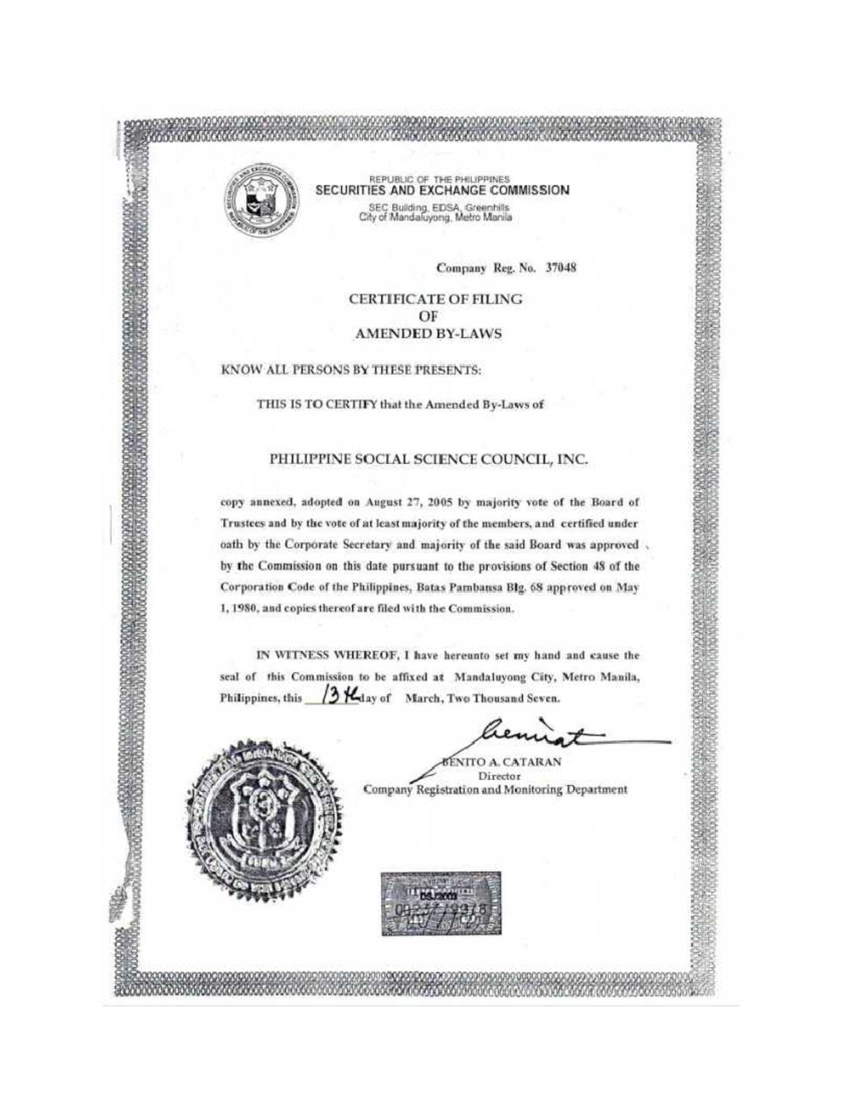 PSSC Amended By Laws - sample of nonstock - REPUBLIC OF THE PHILIPPINES ...
