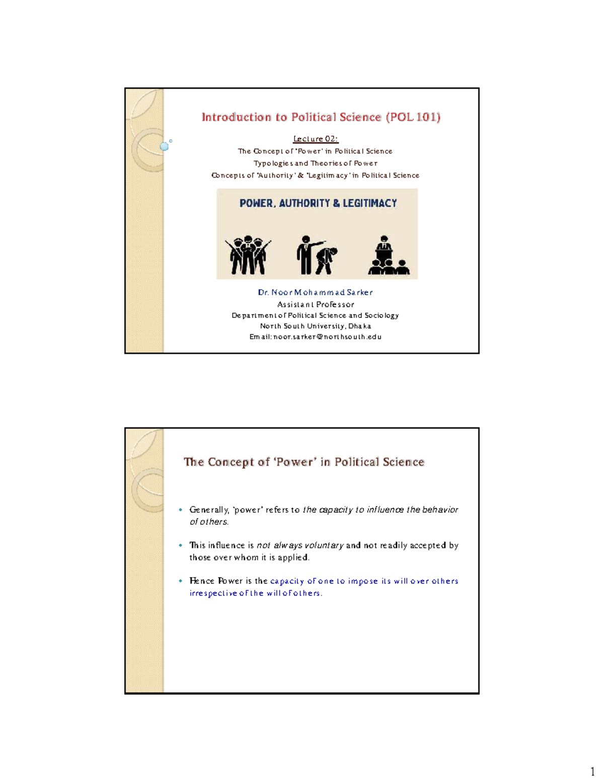 NOS POL 101 Lecture 02: Power Concepts and Theories in Political ...