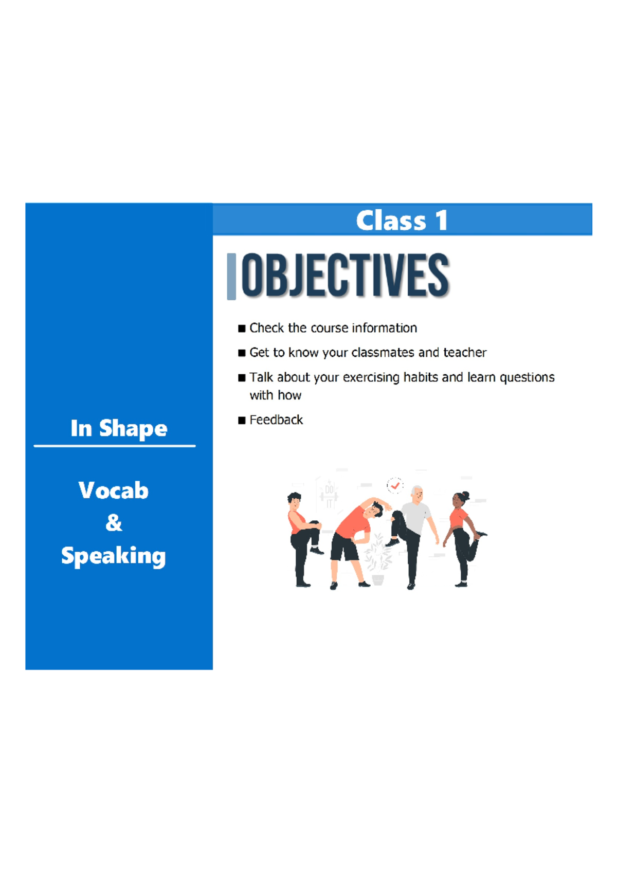 Class 1 - Intro to Staying in Shape: Course Overview & Activities Guide ...