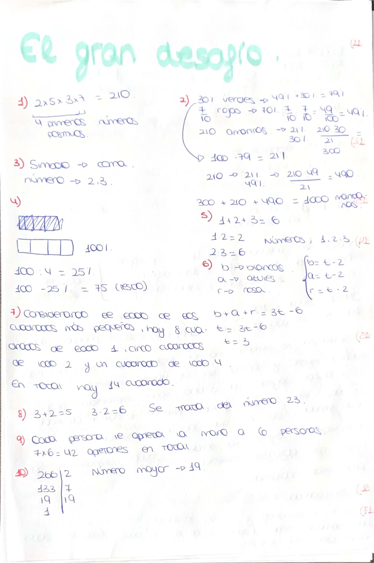 El gran desafío (II 1) - Ejercicios y Problemas Matemáticos - Studocu