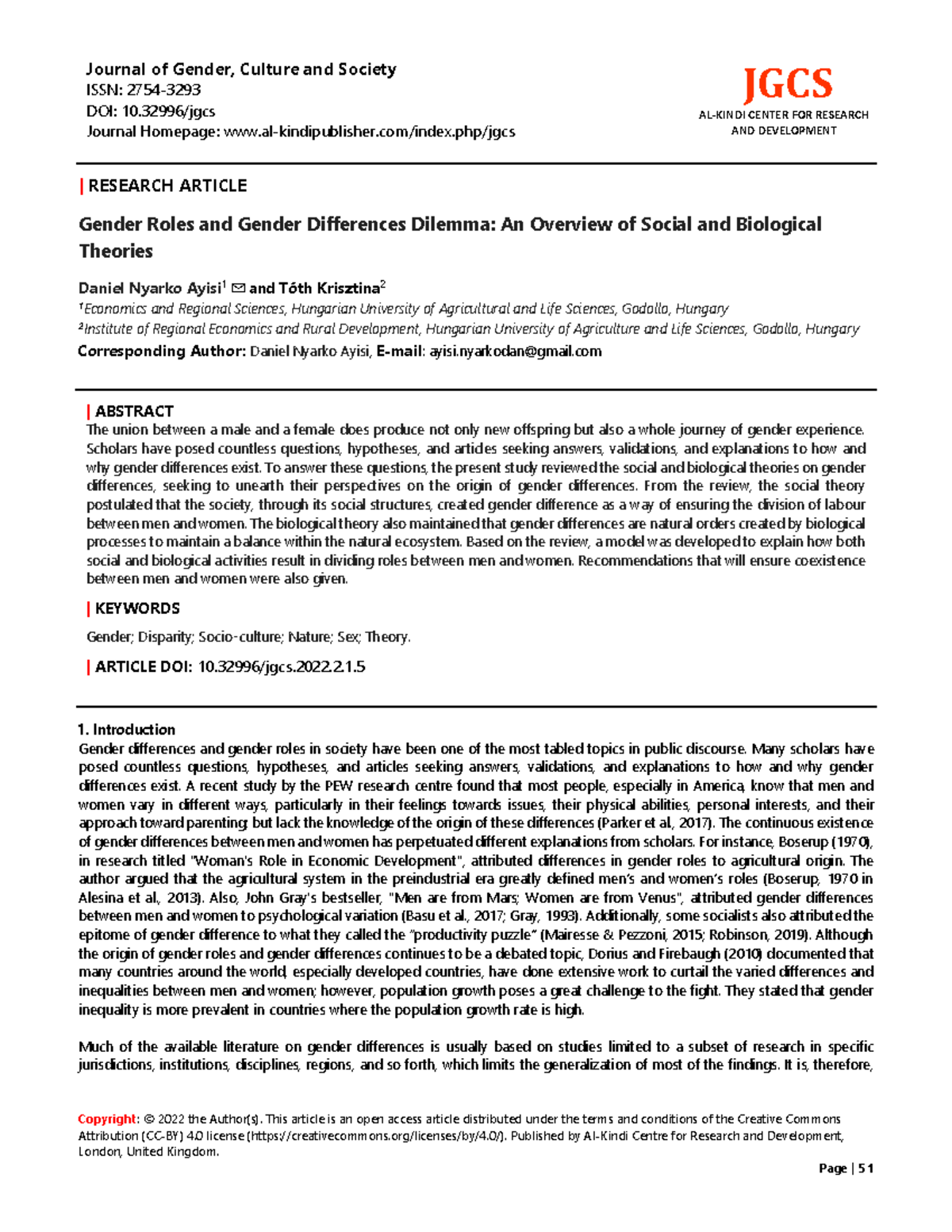 Gender Roles and Differences: An Overview of Social & Biological ...
