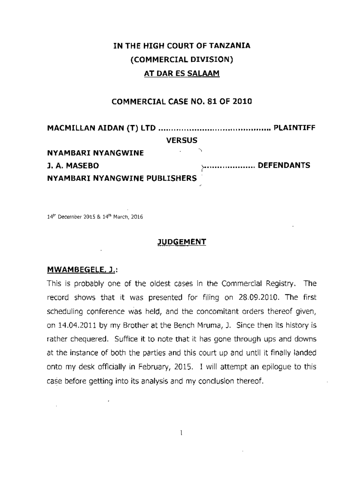 2016-TZH-2026 - Case Study on Copyright Infringement Analysis - Studocu