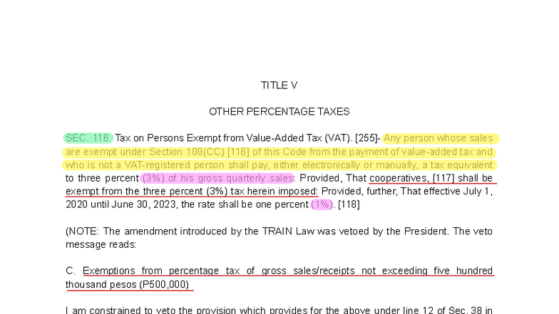 Other Percentage Tax Notes (TITLE V) - Studocu