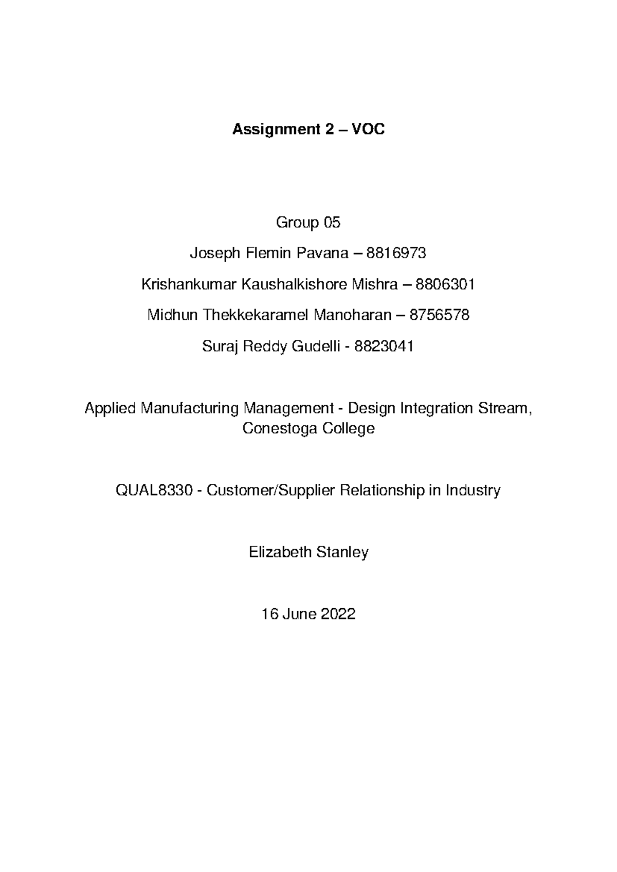 Assignment-2 (VOC) - mandatory assignment - Assignment 2 – VOC Group 05 ...