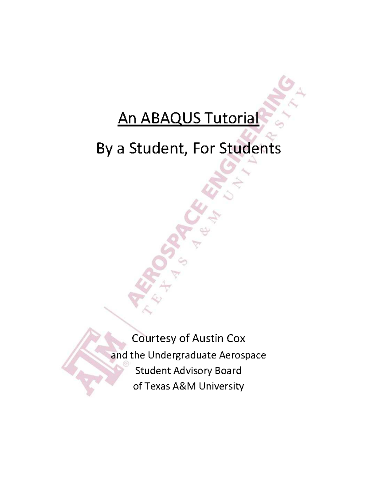 An Abaqus Tutorial By a Student For Stud - An ABAQUS Tutorial By a ...