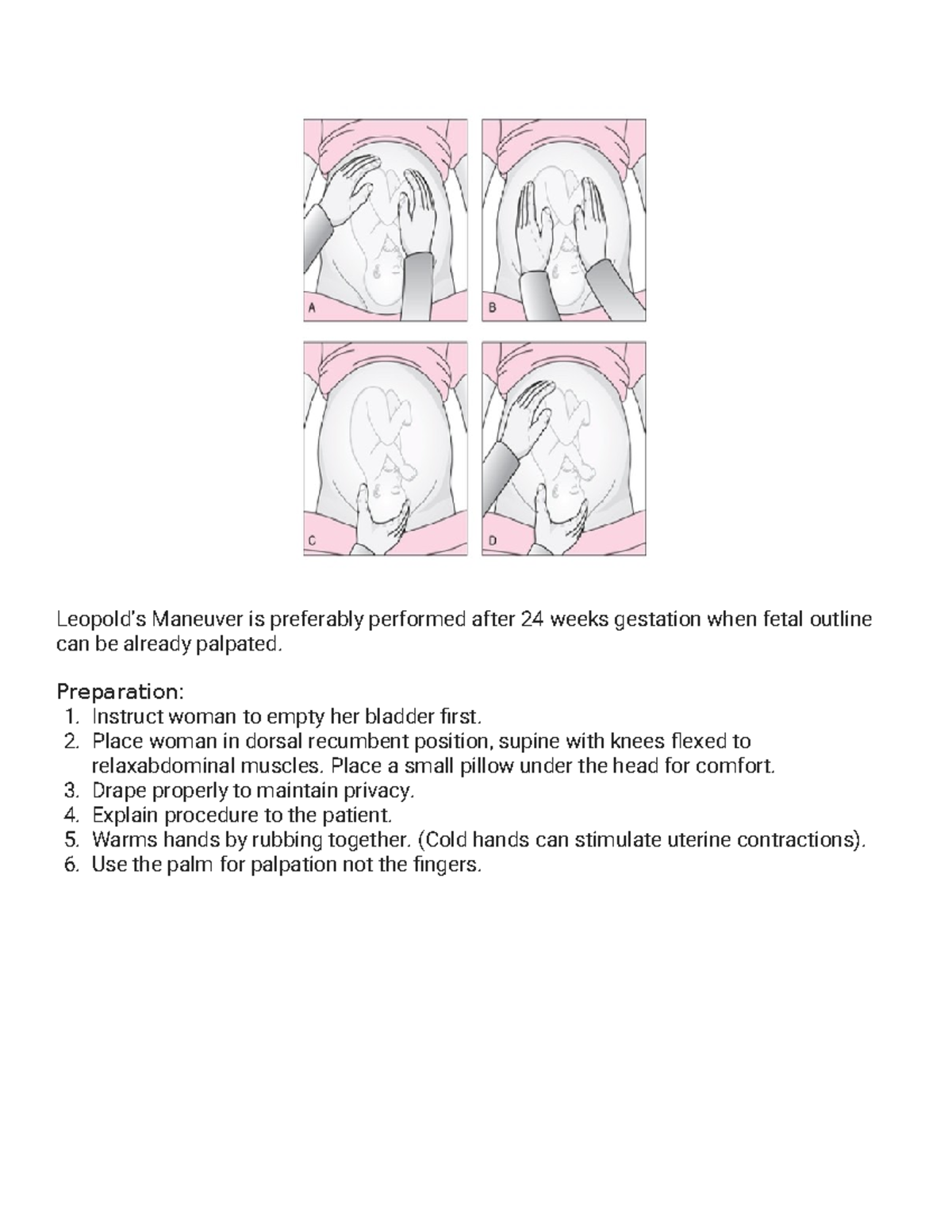 Fetal Position Assessment Techniques (OBG 101) - Studocu