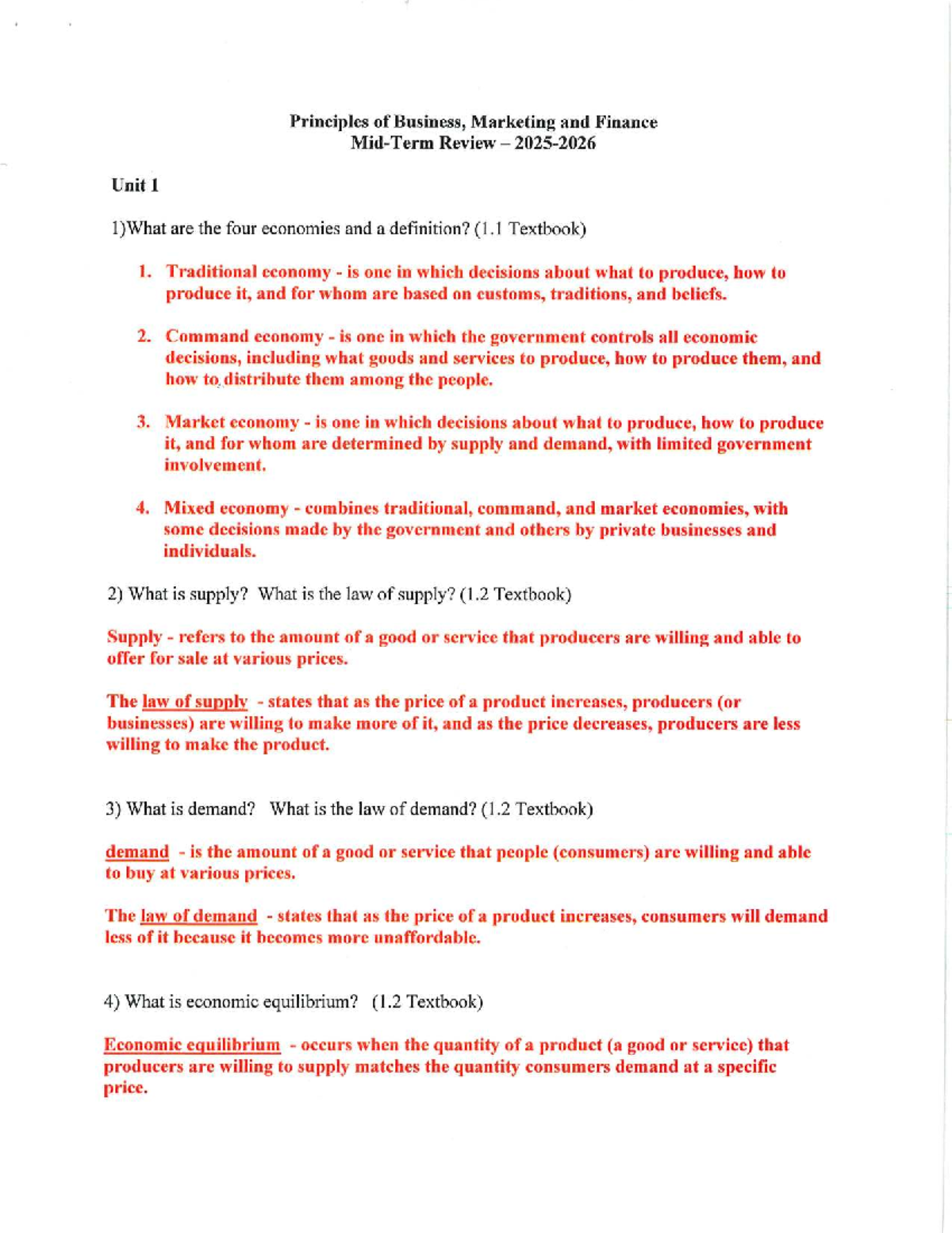 New PBMF Midterm Review: Key Concepts in Business, Marketing & Finance ...