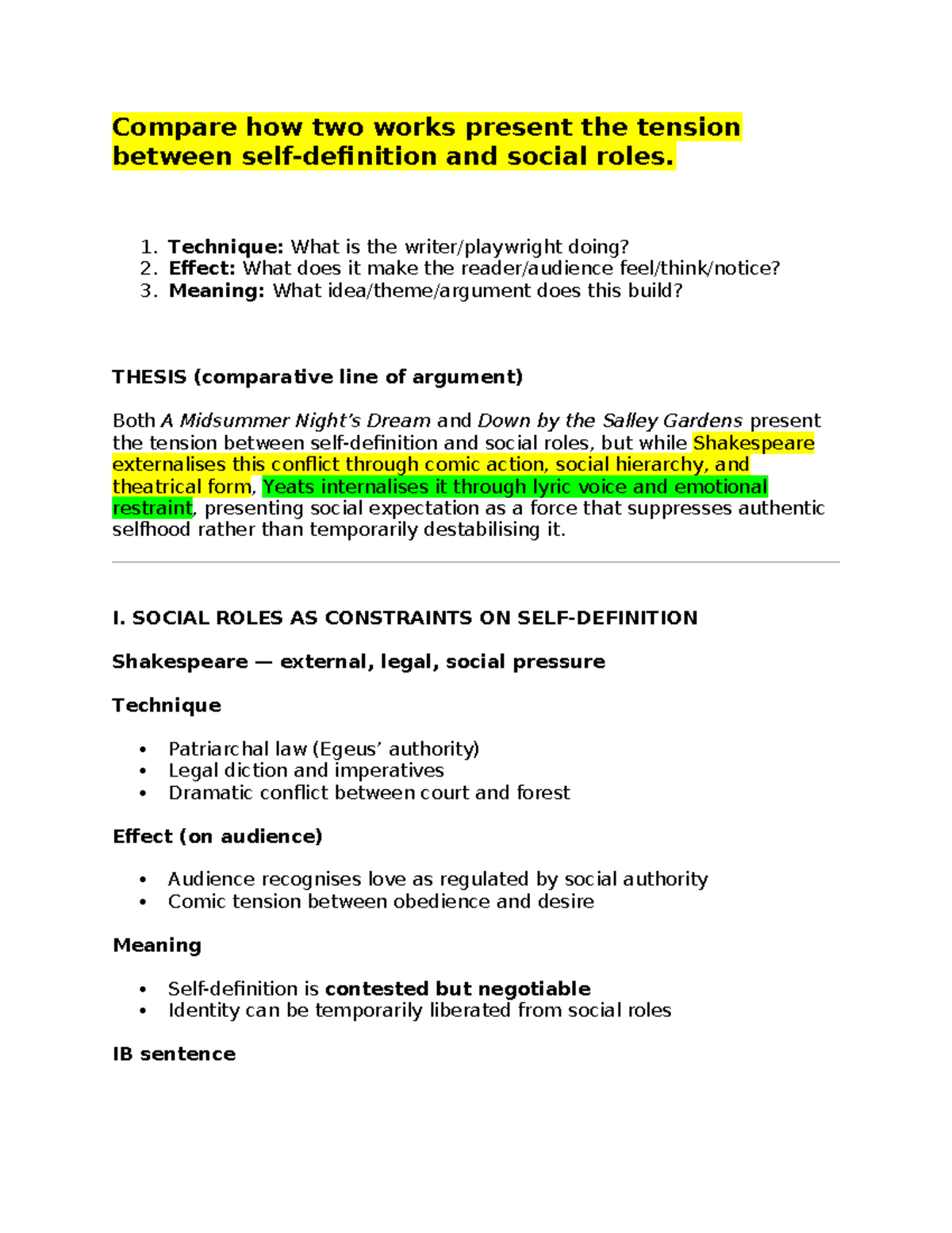 Comparative Analysis of Social Roles in A Midsummer Night's Dream ...