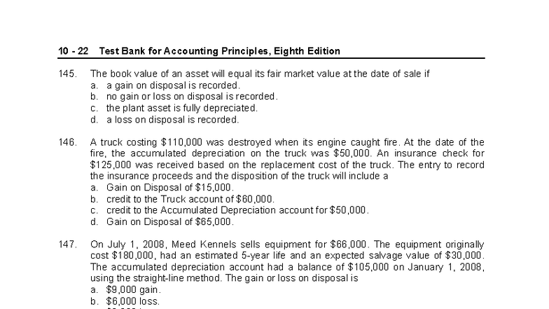 Chapter 8 Plant Asset Notes for ACC 10 22 Test Bank - Studocu