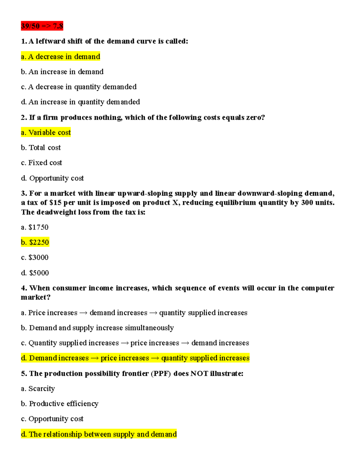 K48 ENG - Economics Midterm Exam Questions and Answers - Studocu