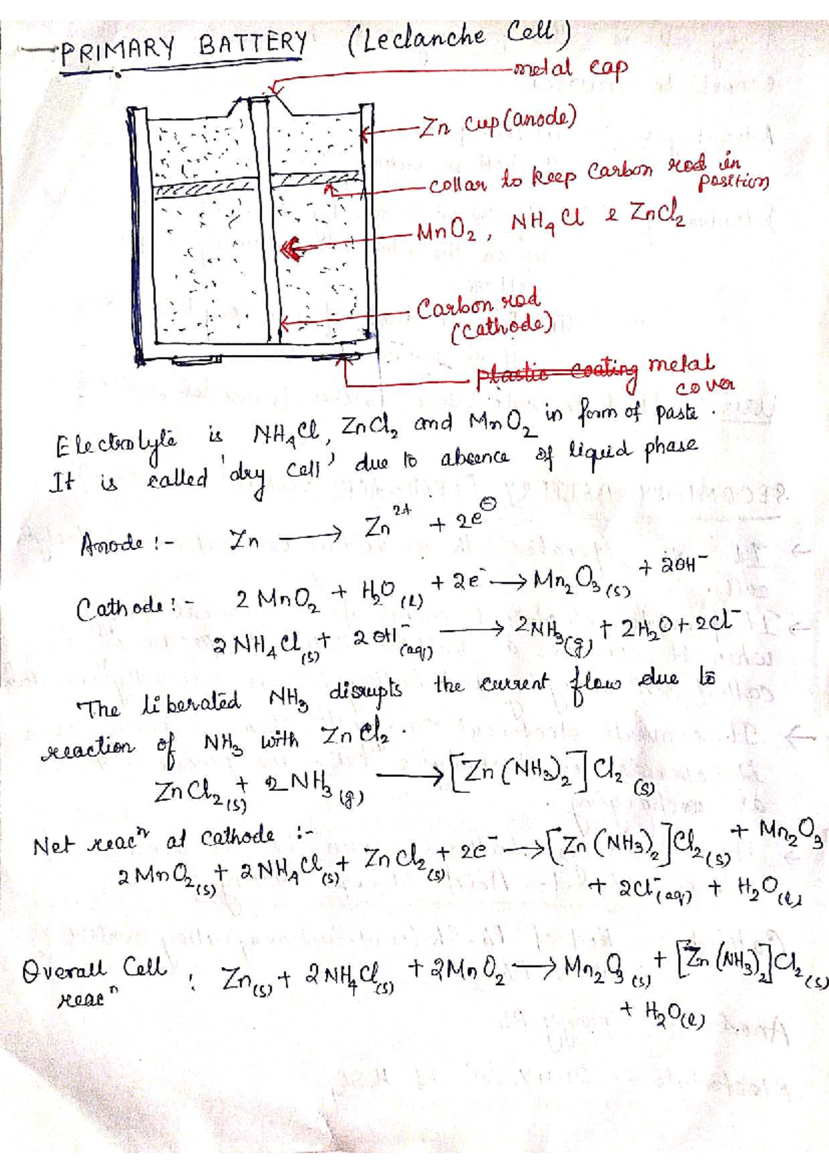 Unit 3: Detailed Notes on Battery Technology and Chemistry - Studocu