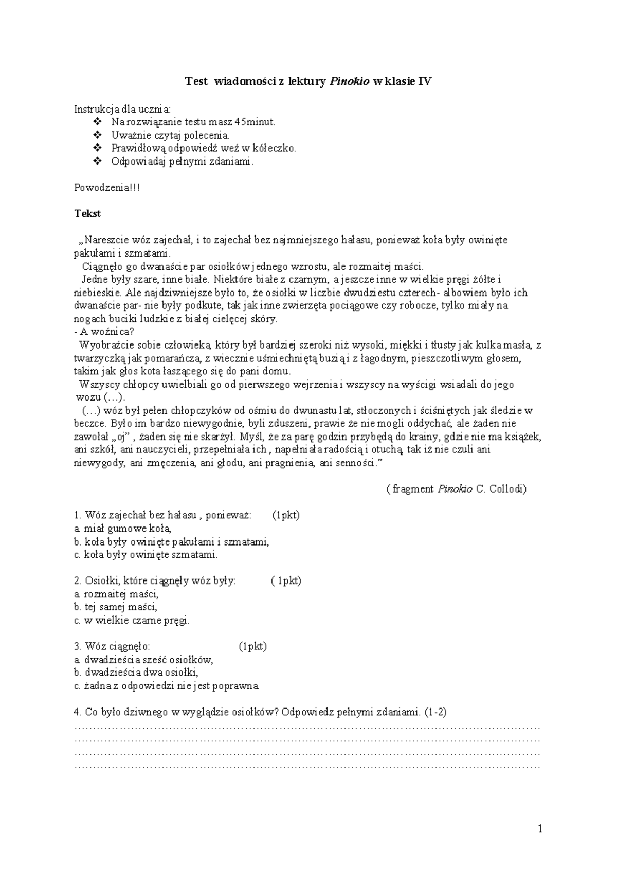 Sprawdzian Z Lektury Pinokio Odpowiedzi Pdf piotrszymczak.info