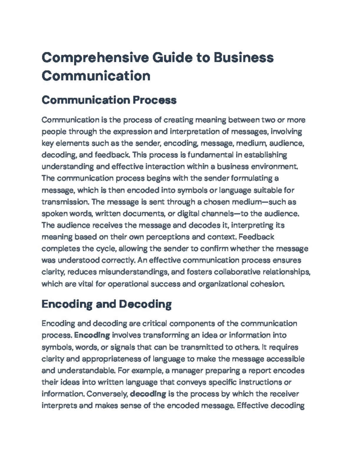 Comprehensive Guide to Business Comm: Key Concepts & Practices - Studocu