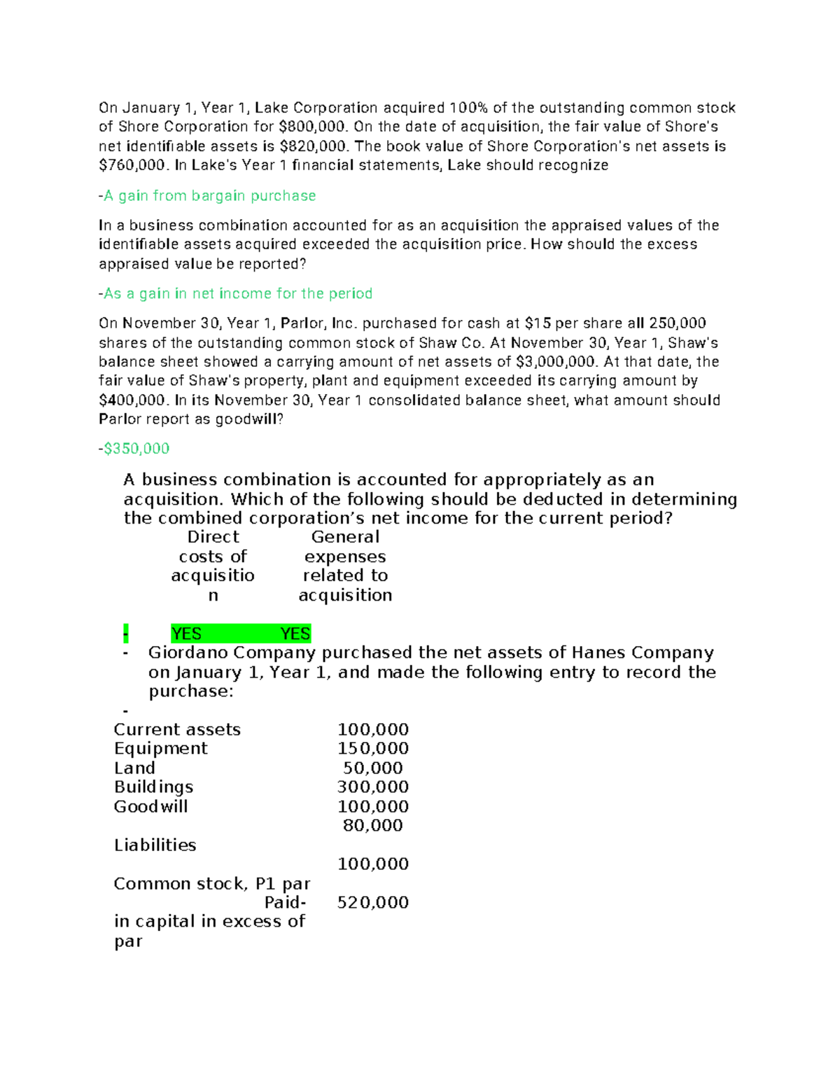 Acct Bus 4 - Business Combinations and Goodwill Analysis - Studocu