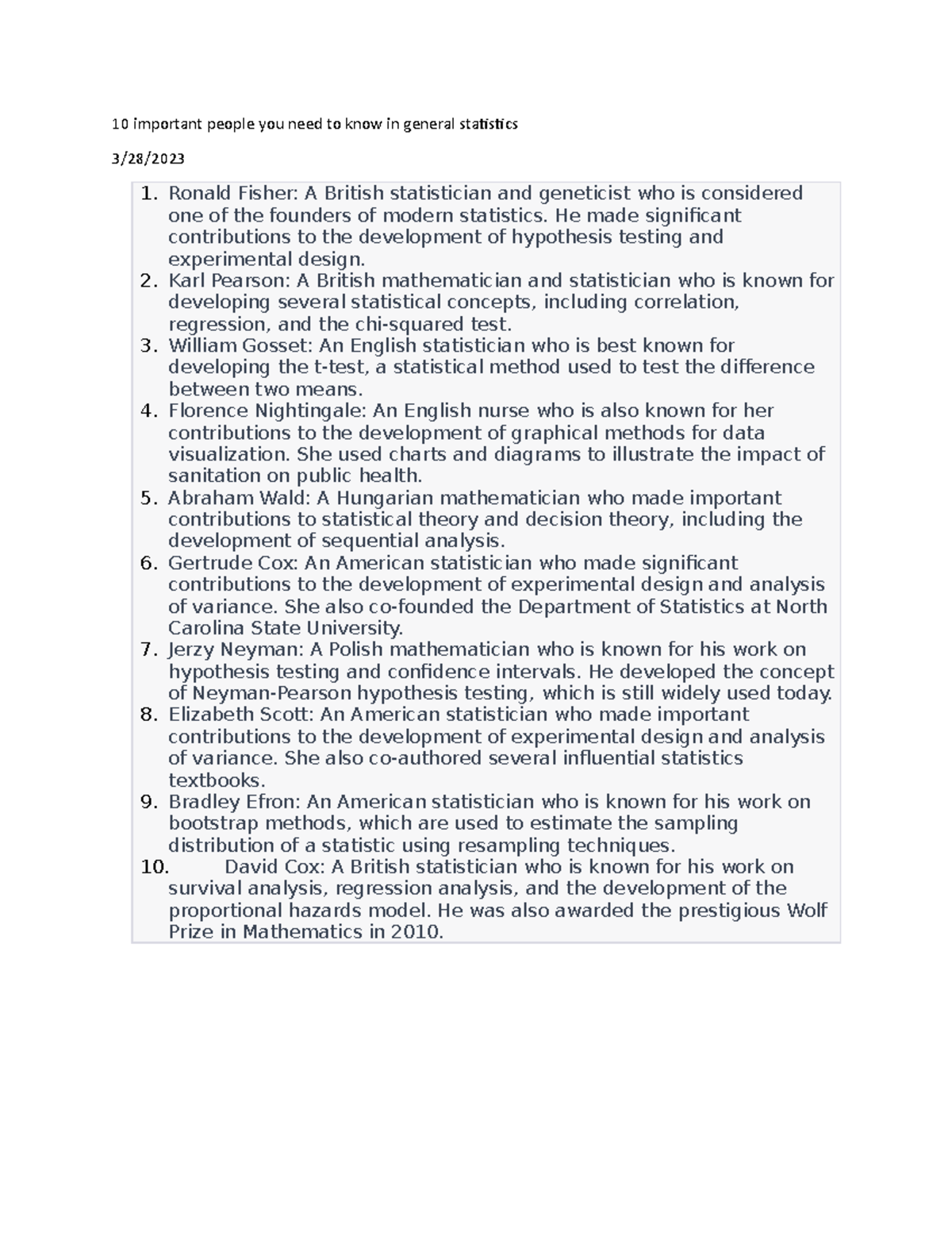 10 Key Figures in General Statistics You Should Know - Studocu
