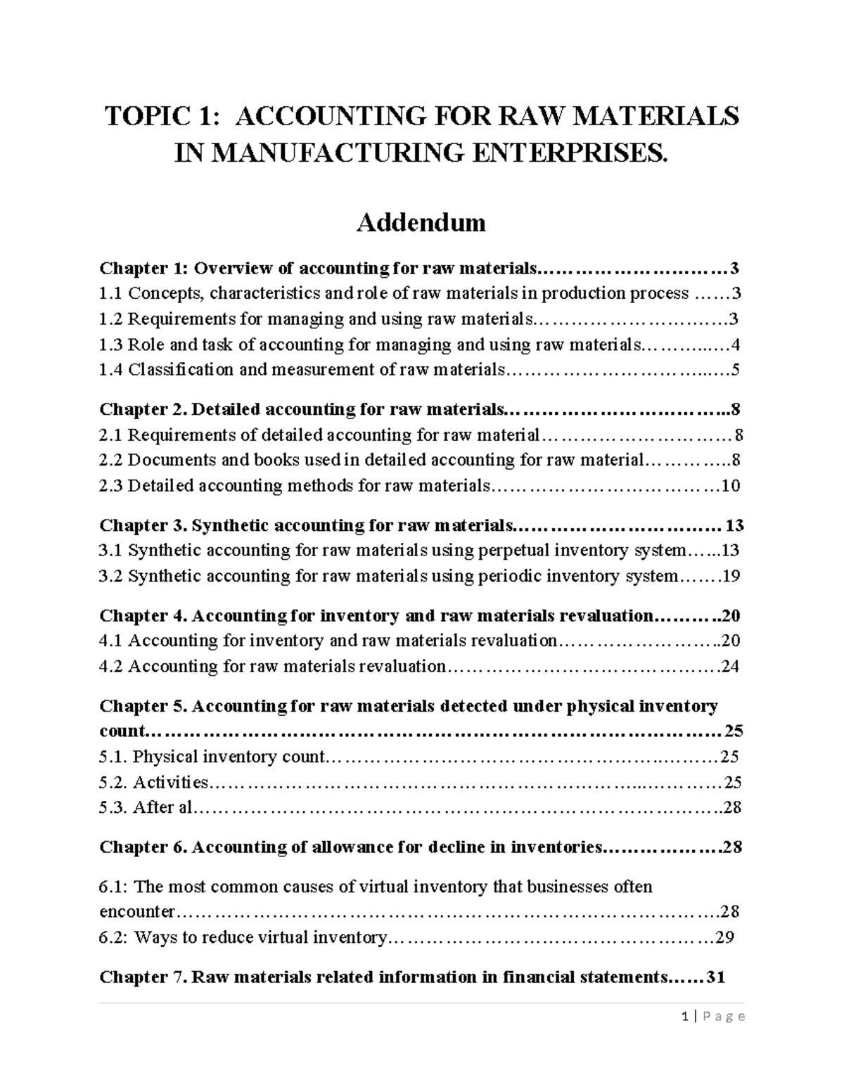 Accounting for Raw Materials - Overview and Detailed Methods (RAW101 ...