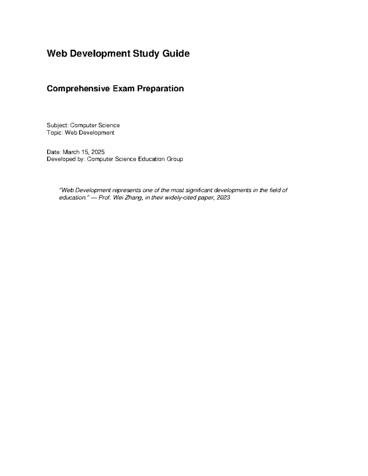 CS 101: Web Development Comprehensive Exam Study Guide - Studocu
