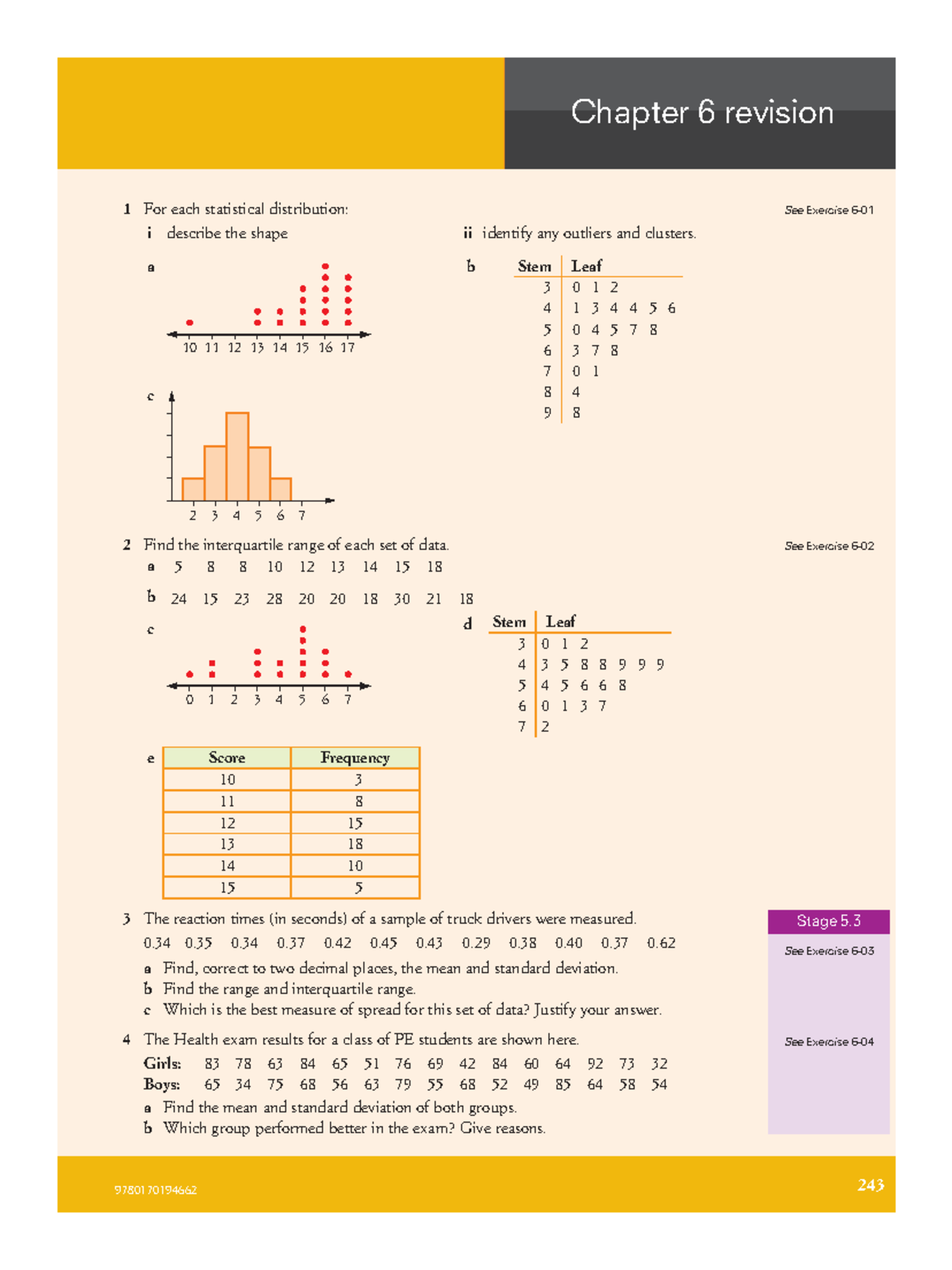 Chapter 6 Revision: Statistical Distributions & Data Analysis - Studocu