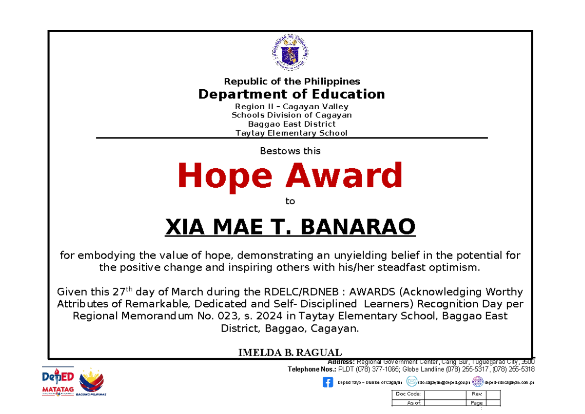 RDELC/RDNEB 2024 Awards: Recognizing Hope, Resilience, and Charity ...