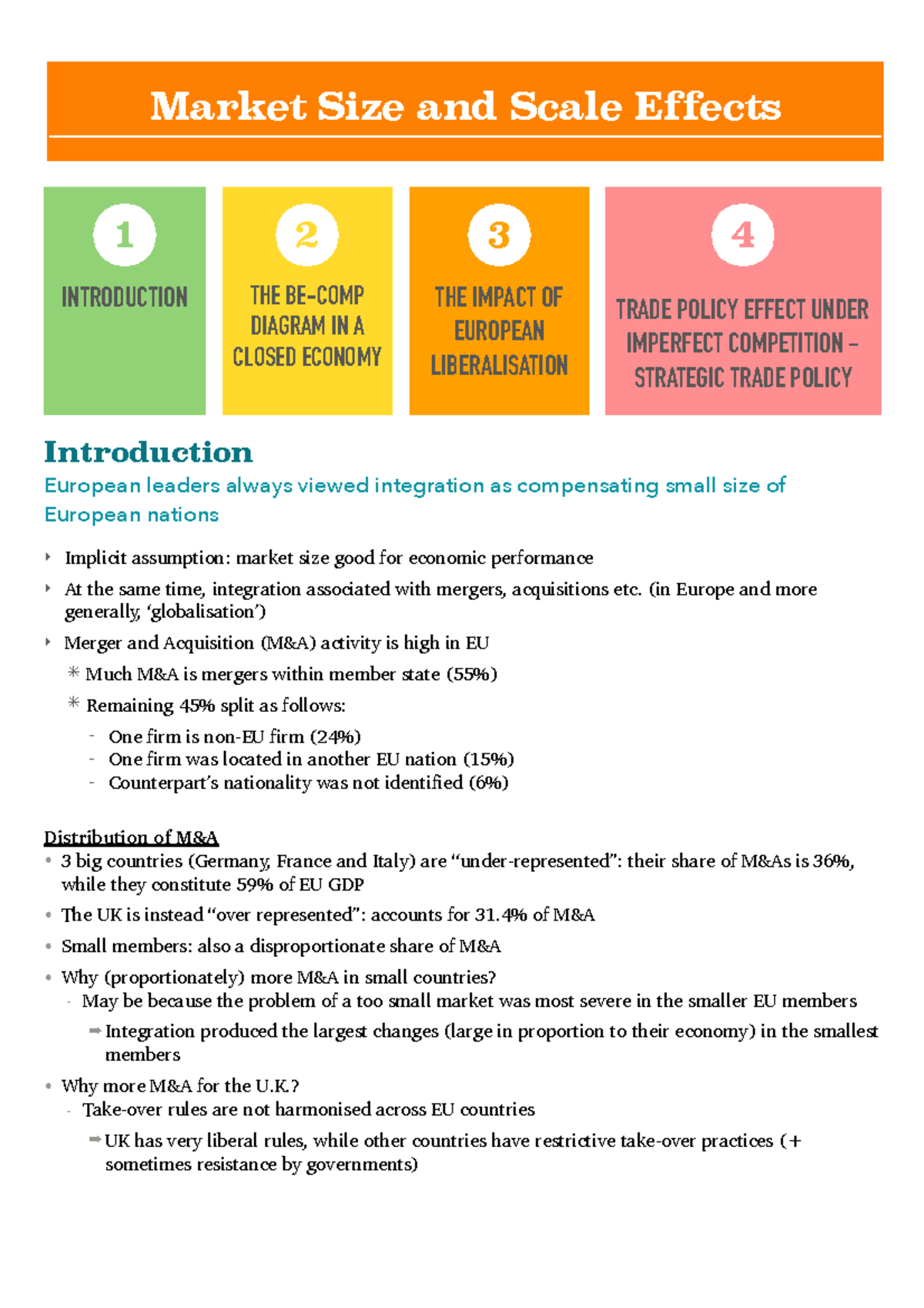 Market Size and Scale Effects - Introduction European leaders always ...