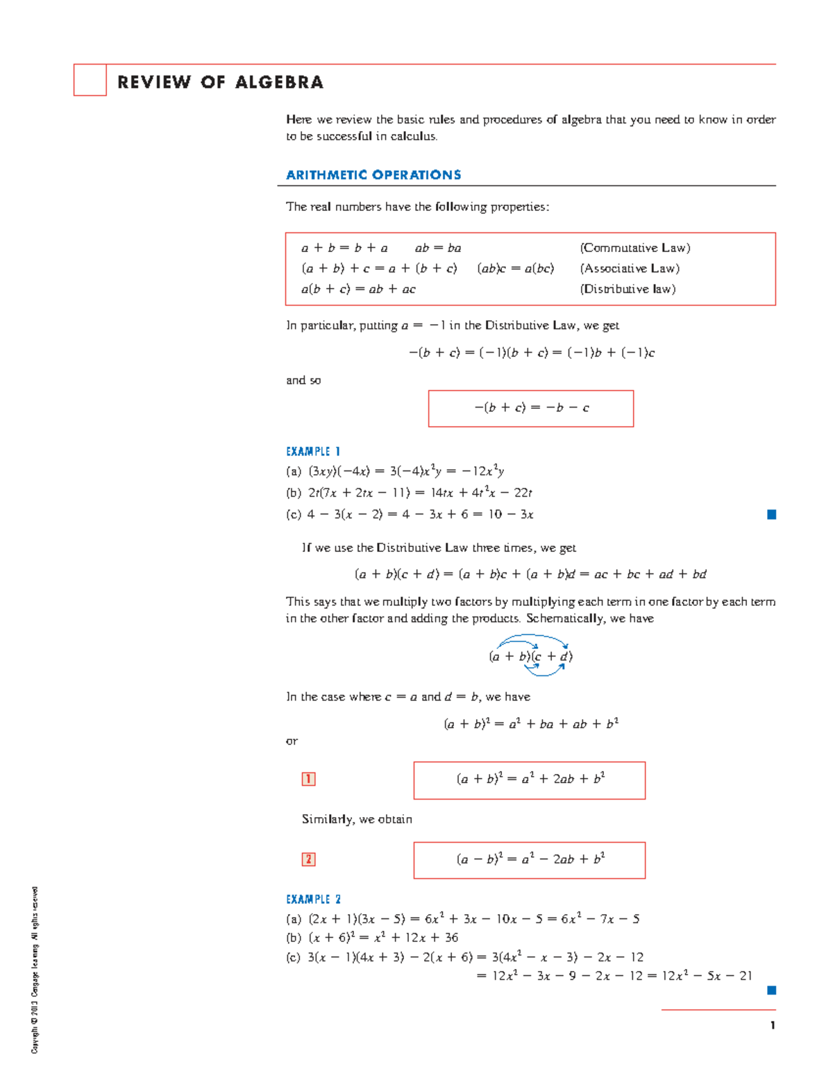 REVIEW OF ALGEBRA: Essential Concepts for Calculus Success - Studocu