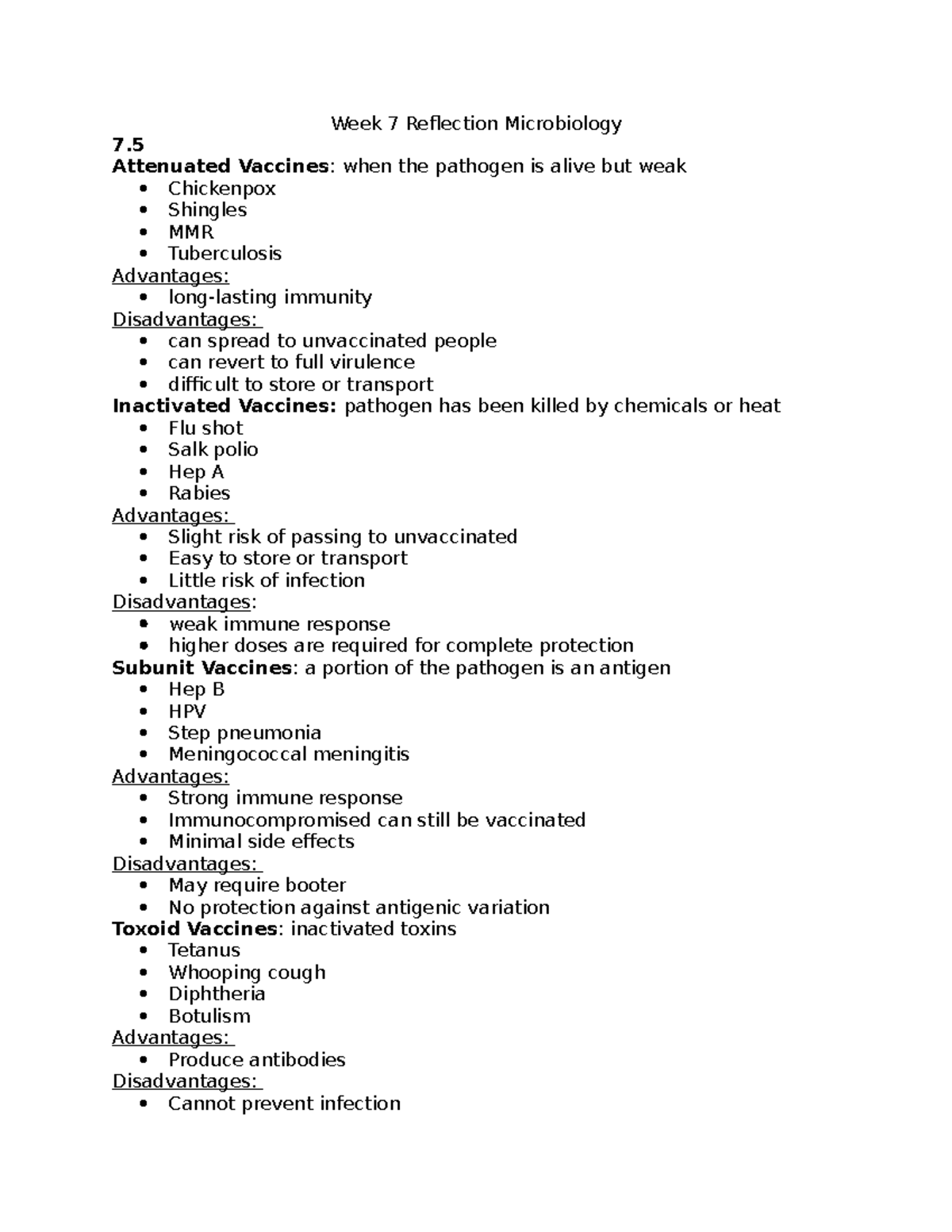 Week 7 Reflection Microbiology - Week 7 Reflection Microbiology 7 ...