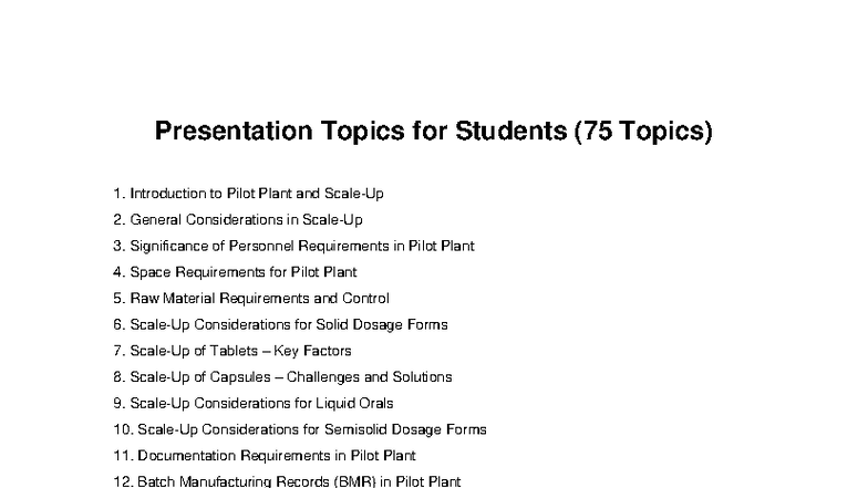 IP II Seminar Topics - Notes - Presentation Topics for Students (75 ...