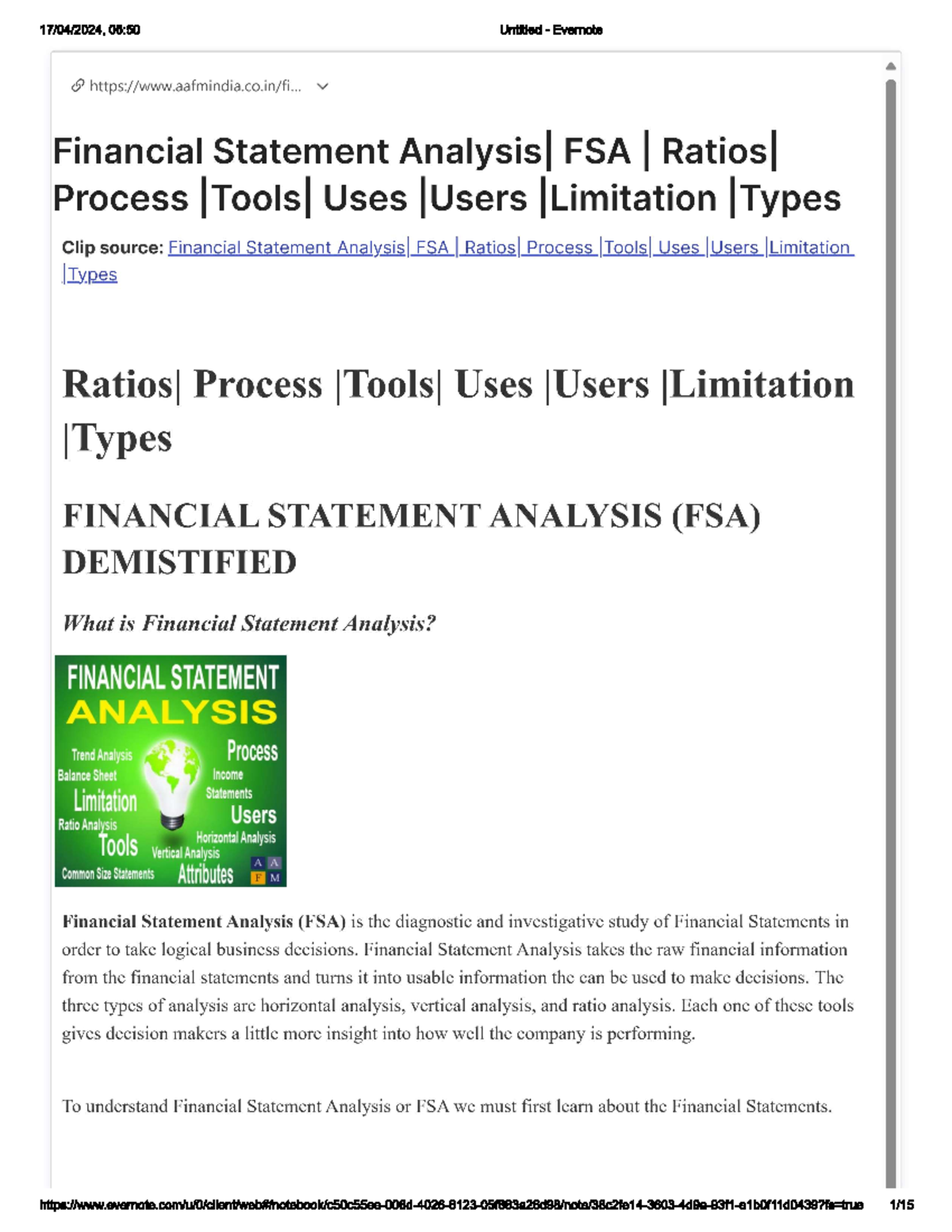 Financial Statement Analysis - Accounting and finance - Studocu
