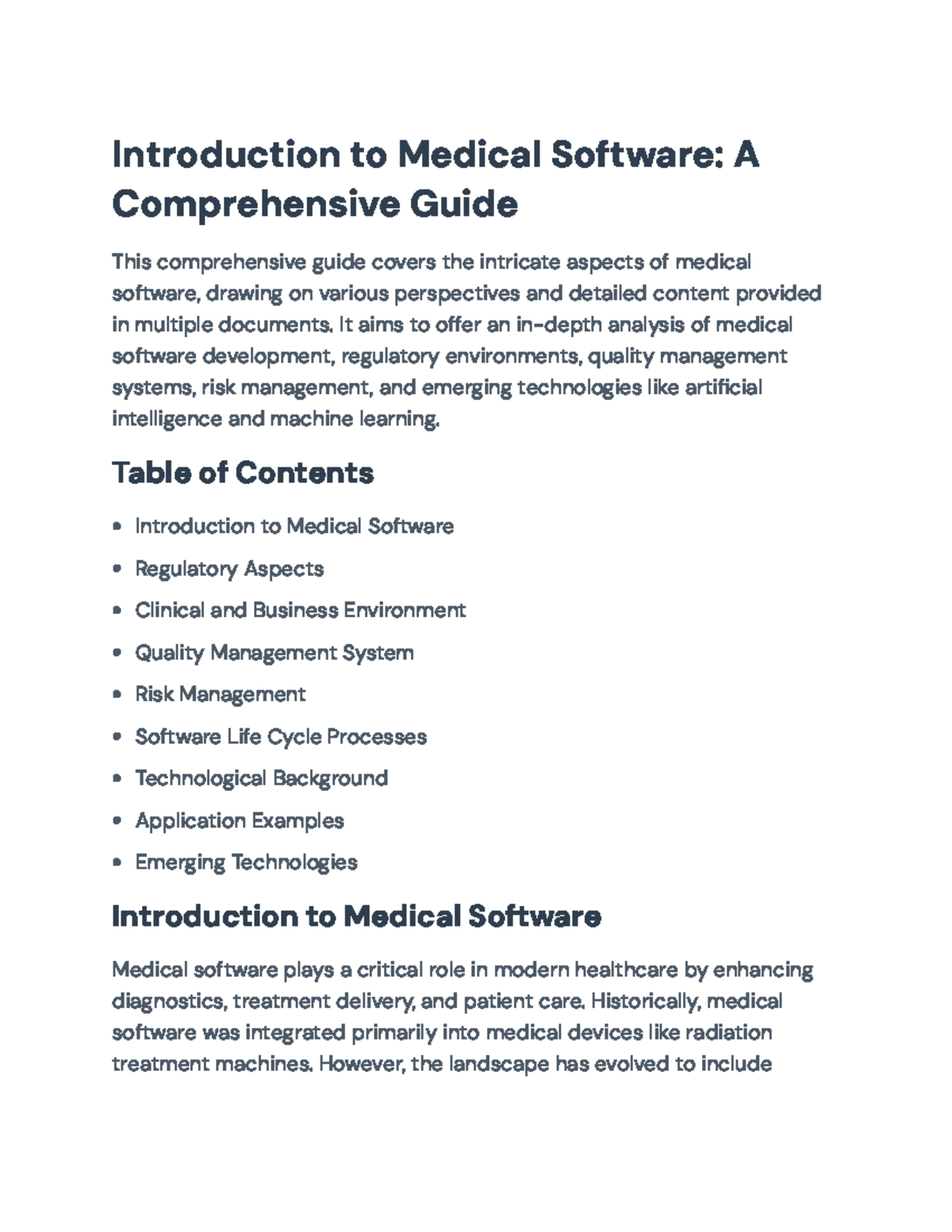 Comprehensive Guide to Medical Software Development and Regulation ...