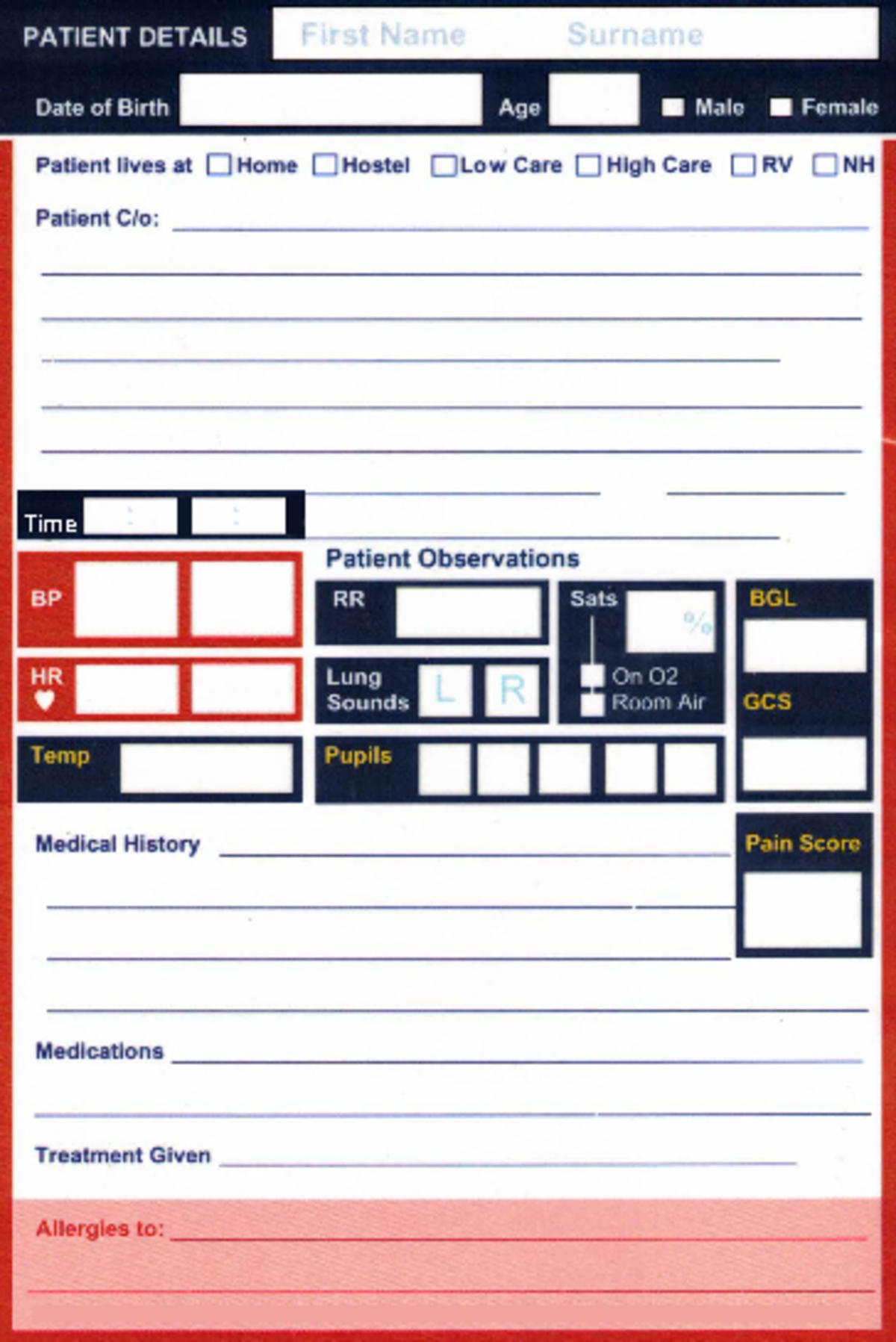 Paramedic booklet - here - PMSC11001 - Date of Birth Age te Male Mi ...
