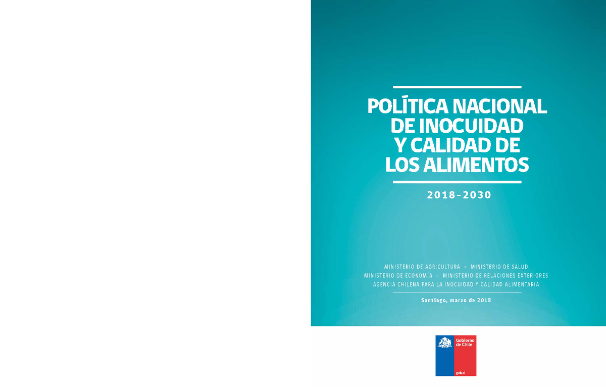 Politica DE LA Inocuidad 2018 2030 1 - 1 - POLITI䌀䄀 NACIONAL DE ...