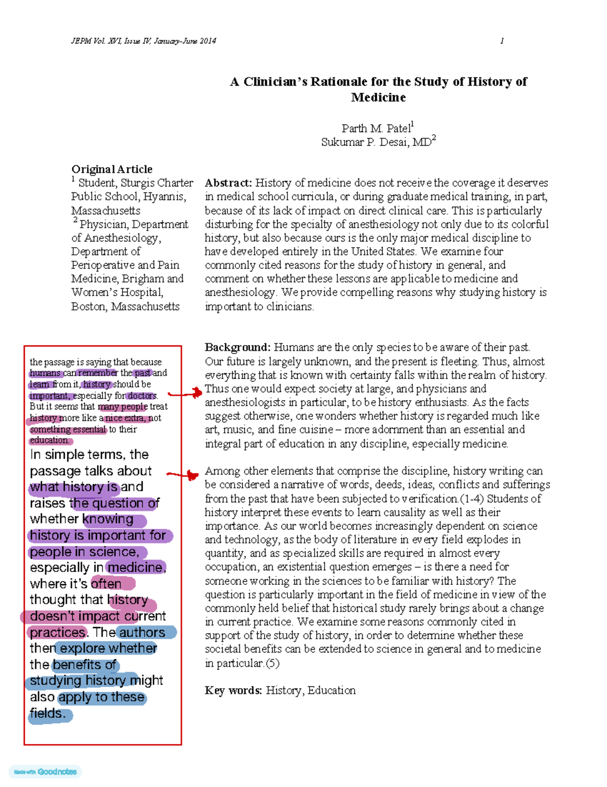 A Clinician s rationale for the Study of the History of Medicine - A ...