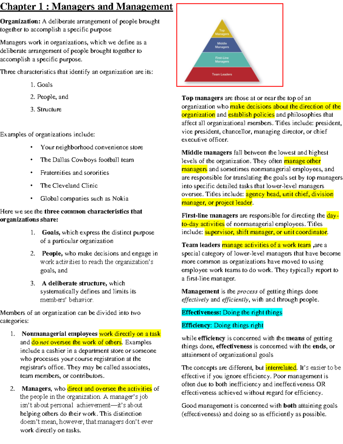 Chapter 1: Understanding Managers and Their Roles in Organizations ...