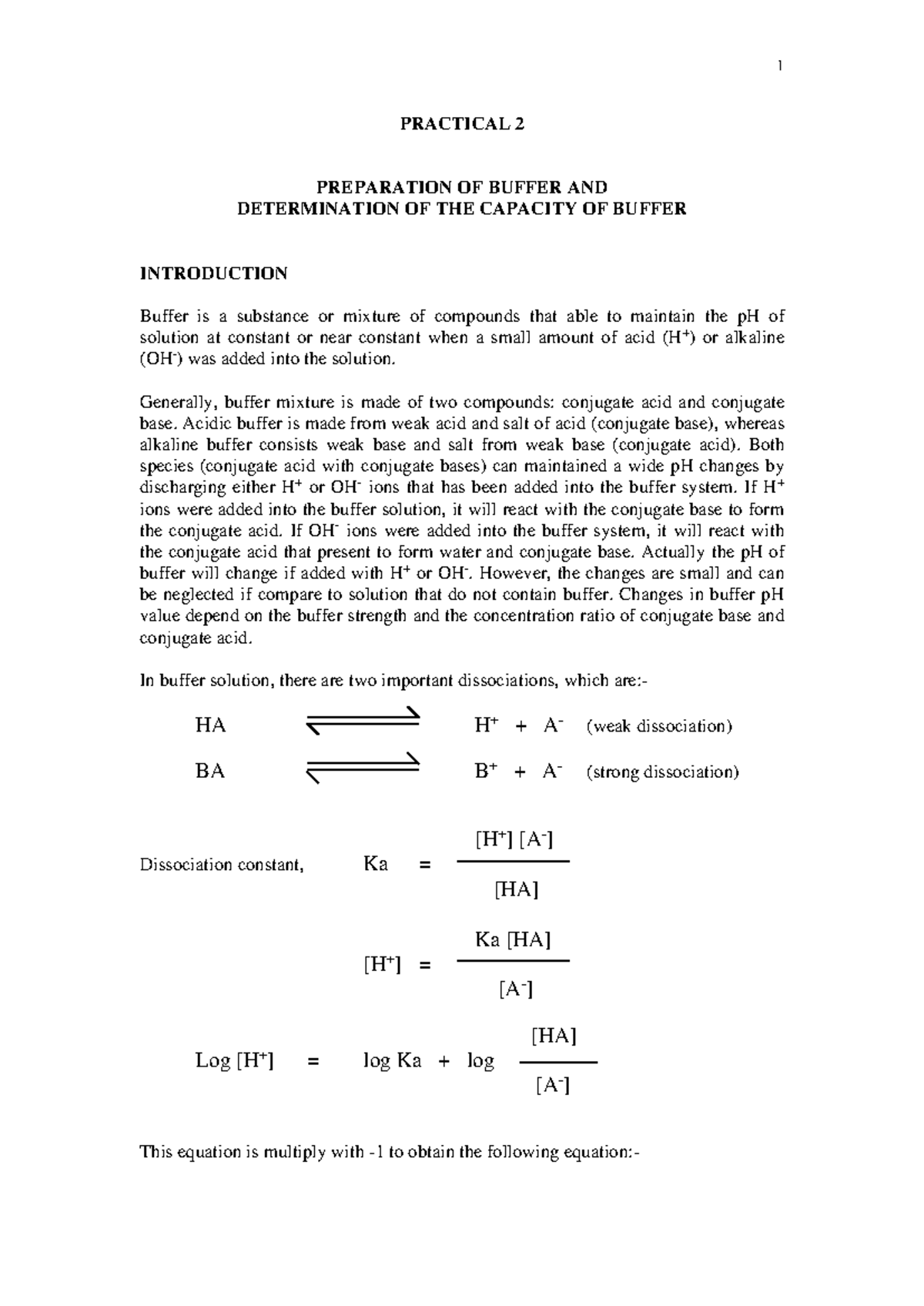 Practical 3: Buffer Prep & Buffering Capacity Analysis (Lab Report ...