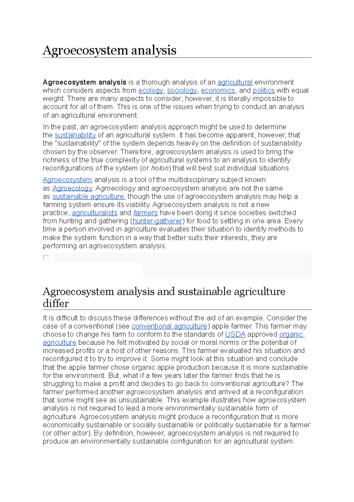 Agroecosystem Analysis: Understanding Complex Agricultural Systems ...