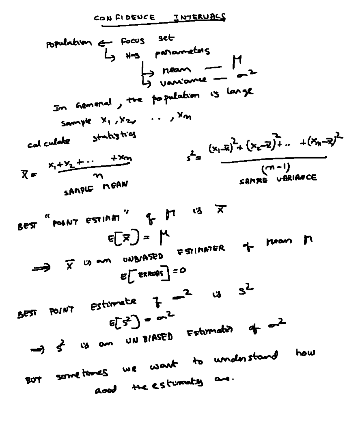 CI - Confidence Intervals Notes for Statistical Analysis - Studocu