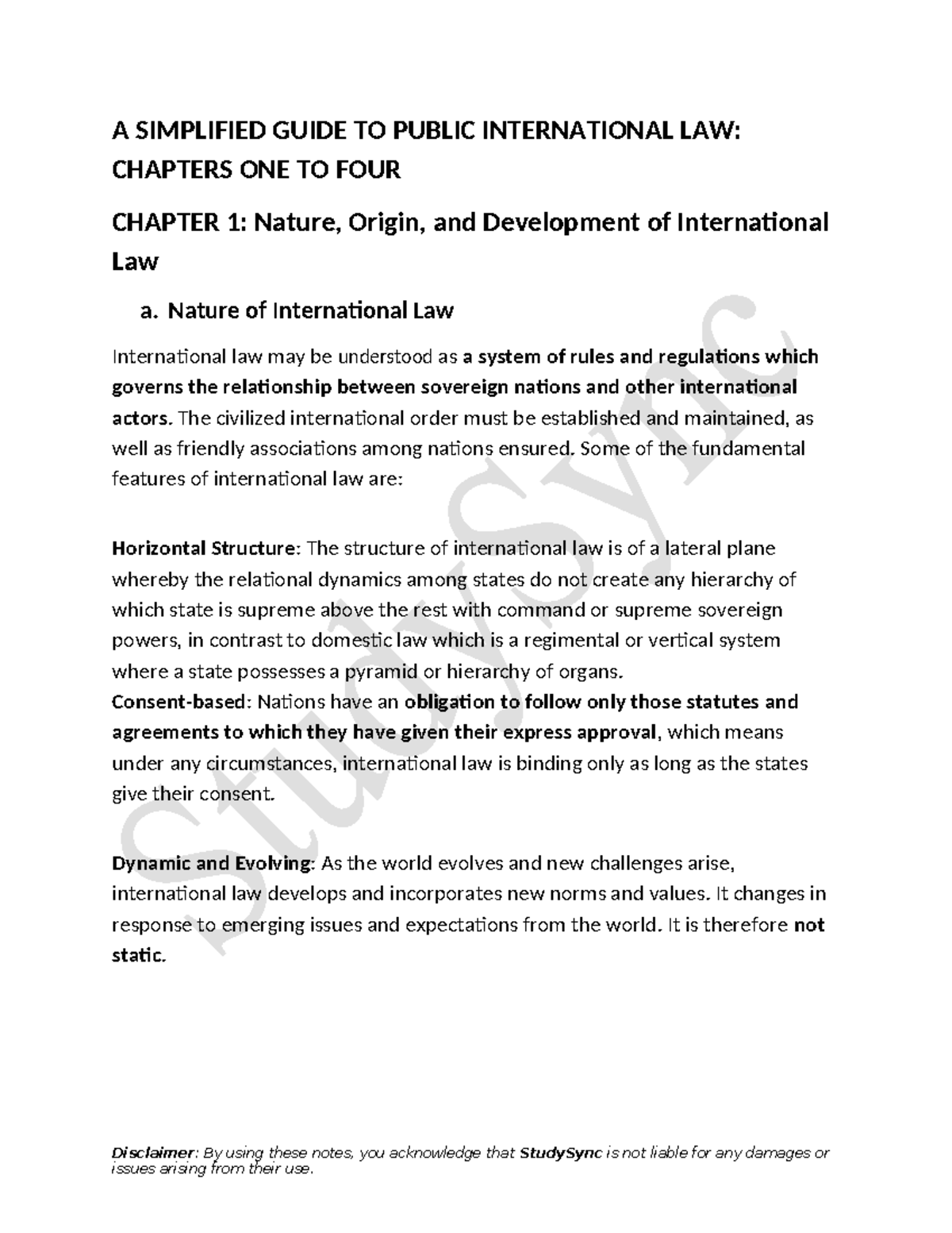 PIL 1 - Simplified Notes on Public International Law (Chapters 1-4 ...