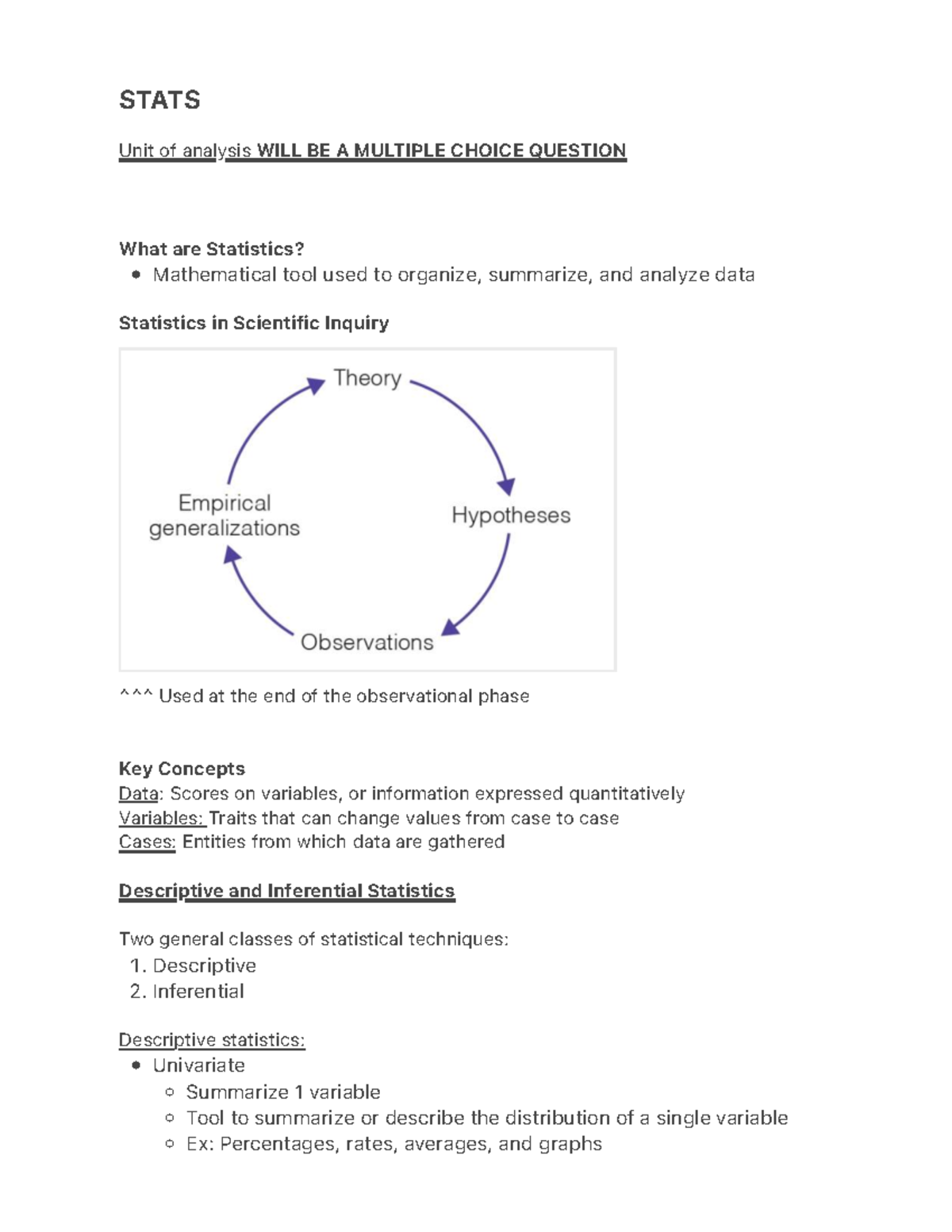 STATS 101: Understanding Statistics and Measurement Levels - Studocu