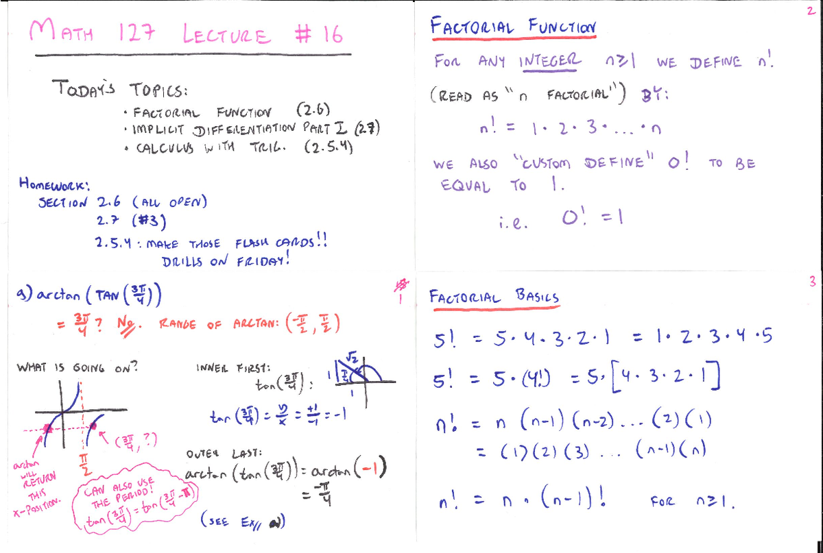 Math 127 F24 Lecture 16 - no stopppp - MATH 127 LECTURE 16 FACTORIAL ...