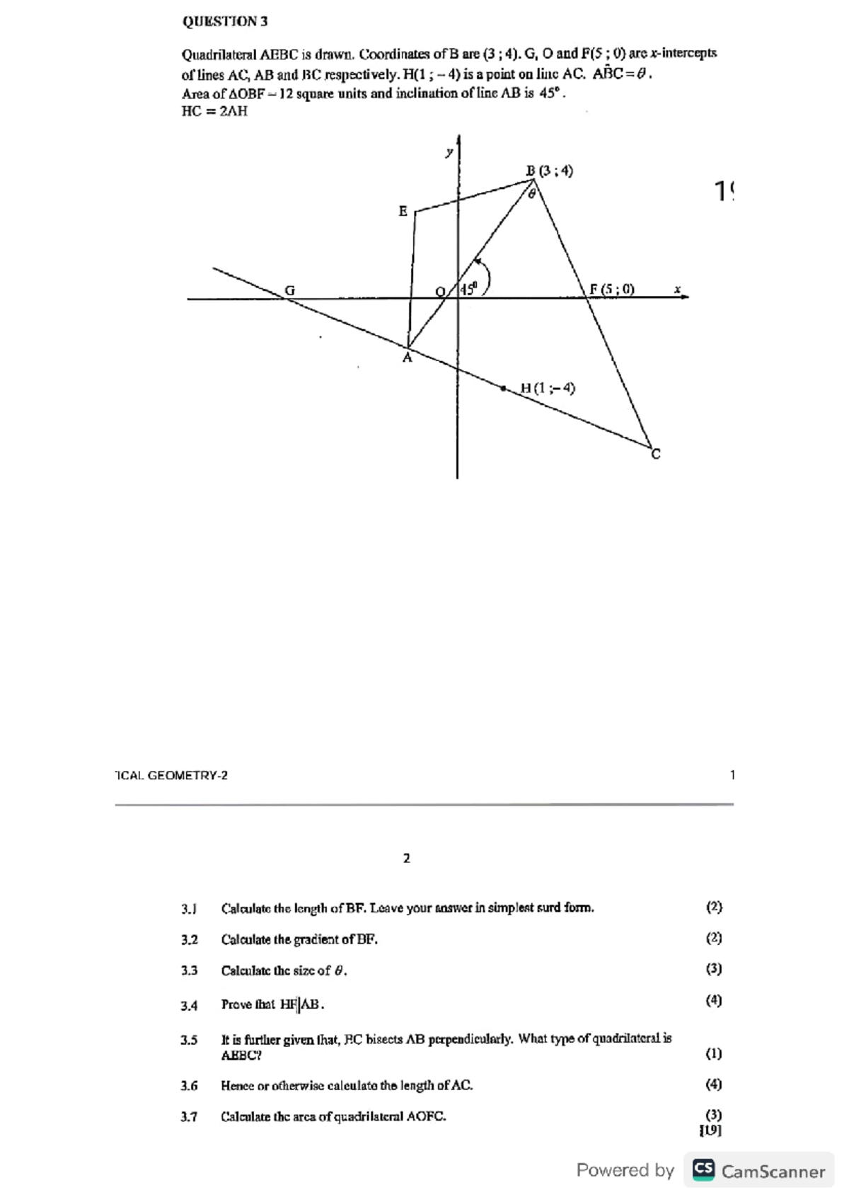 Analytical Geometry Study Guide (Grade 11) - Quadrilaterals & Triangles ...