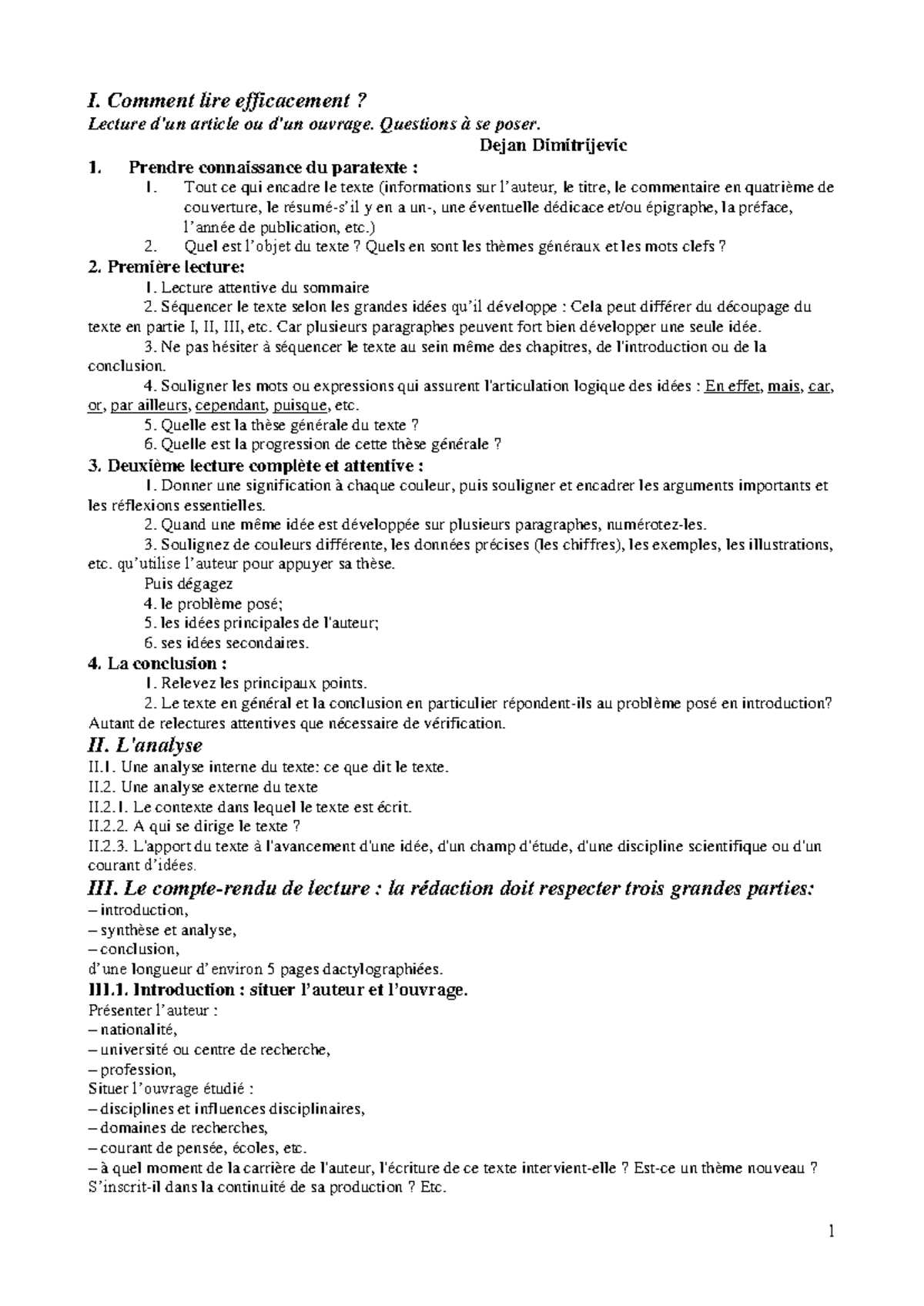 Guide de Lecture et Rédaction de Compte Rendu - Modèle Expliqué - Studocu
